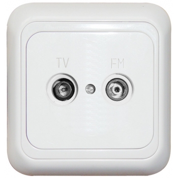 TV+FM SOCKET TEIMINAL-WHITE-APOLLO