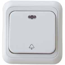 DOORBELL SWITCH WITH LIGHT ON WALL-APOLLO-WHITE