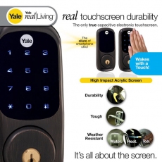 Yale Smart real Living Key Door Lock,  Phone App Remote Control,Touchscreen, User password, Z-Wave Key Lock in Oil bronze