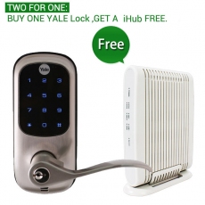 Yale Smart real Living Key Door Lock,  Phone App Remote Control,Touchscreen, User password, Z-Wave  with handgrip in Satin nicket 