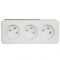 Three Gang French Power Socket-Ultra