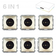 Lux Metal-single socket-shuko（6pcs）