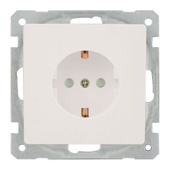 System 55 Shuko Power Socket-Face-White