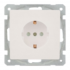 System 55 Shuko Power Socket-Face-White