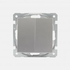 Face Double Switch-without frame-Silver
