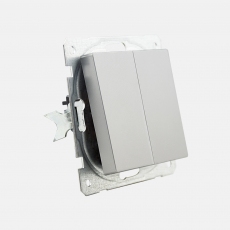 55 System Face Single Two-way Switch without frame-silver 4pcs+2pcs double switch
