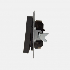 System 55 Face Double Switch-without frame-anthracite-2pcs double switches+4shuko socket