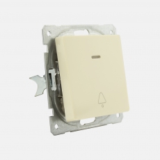 Face Doorbell Switch with light-without frame-silver