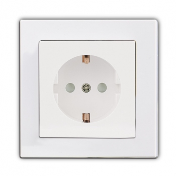 Face Single Schuko Socket-White