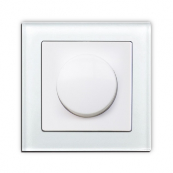 Face Glass RC+LED two way Rotary Dimmer ,white glass frame