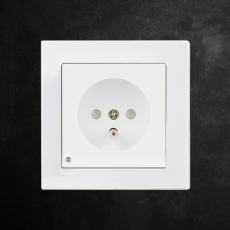 Face Single French Socket with LED-White