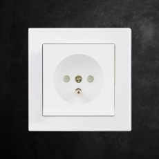 Face Single French Socket-White