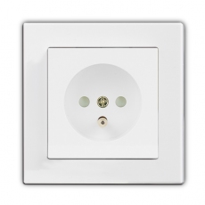 Face Single French Socket-White