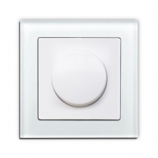 Face Glass RC+LED two way Rotary Dimmer ,white glass frame