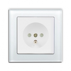 Face Glass Single French Socket-White glass frame