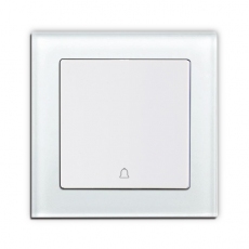Face Glass Doorbell Push Button Switch,White glass frame