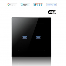 丰度AI 智能音箱WiFi触摸双开开关 55F-黑色