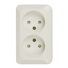 double GANG FRENCH SOCKET-FAST CONNECTION+UNDERPLATE