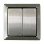 63LM-LUX METAL双开双控开关-不锈钢