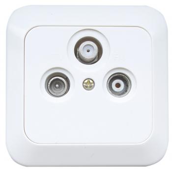 TV+SAT+FM( R) SOCKET-THROUGH-WHITE-Athene