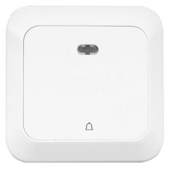 DOORBELL SWITCH WITH LIGHT ON WALL-ATHENE-WHITE