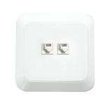 DOUBLE RJ11 socket white-Athene