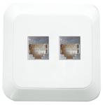 DOUBLE DATE SOCKET-RJ45 CAT5E-WHITE-