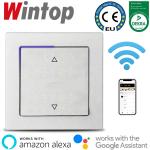 55FC FACE白色WIFI智能窗帘开关，支持手机远程遥控，语音控制
