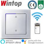 55FC FACE银色WIFI智能窗帘开关，支持手机远程遥控，语音控制