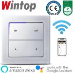55FC FACE银色WIFI智能场景开关，支持手机远程遥控，语音控制