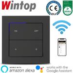 55FC FACE灰色WIFI智能场景开关，支持手机远程遥控，语音控制