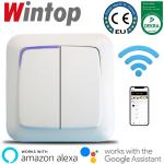 55K KARAT白色WIFI智能双开开关，支持手机远程遥控，语音控制