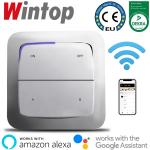 55K KARAT银色WIFI智能场景开关，支持手机远程遥控，语音控制