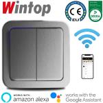 63G GOLF银色WIFI智能双开开关，支持手机远程遥控，语音控制