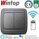63V VENUS系列银色WIFI智能双开开关，支持手机远程遥控，语音控制