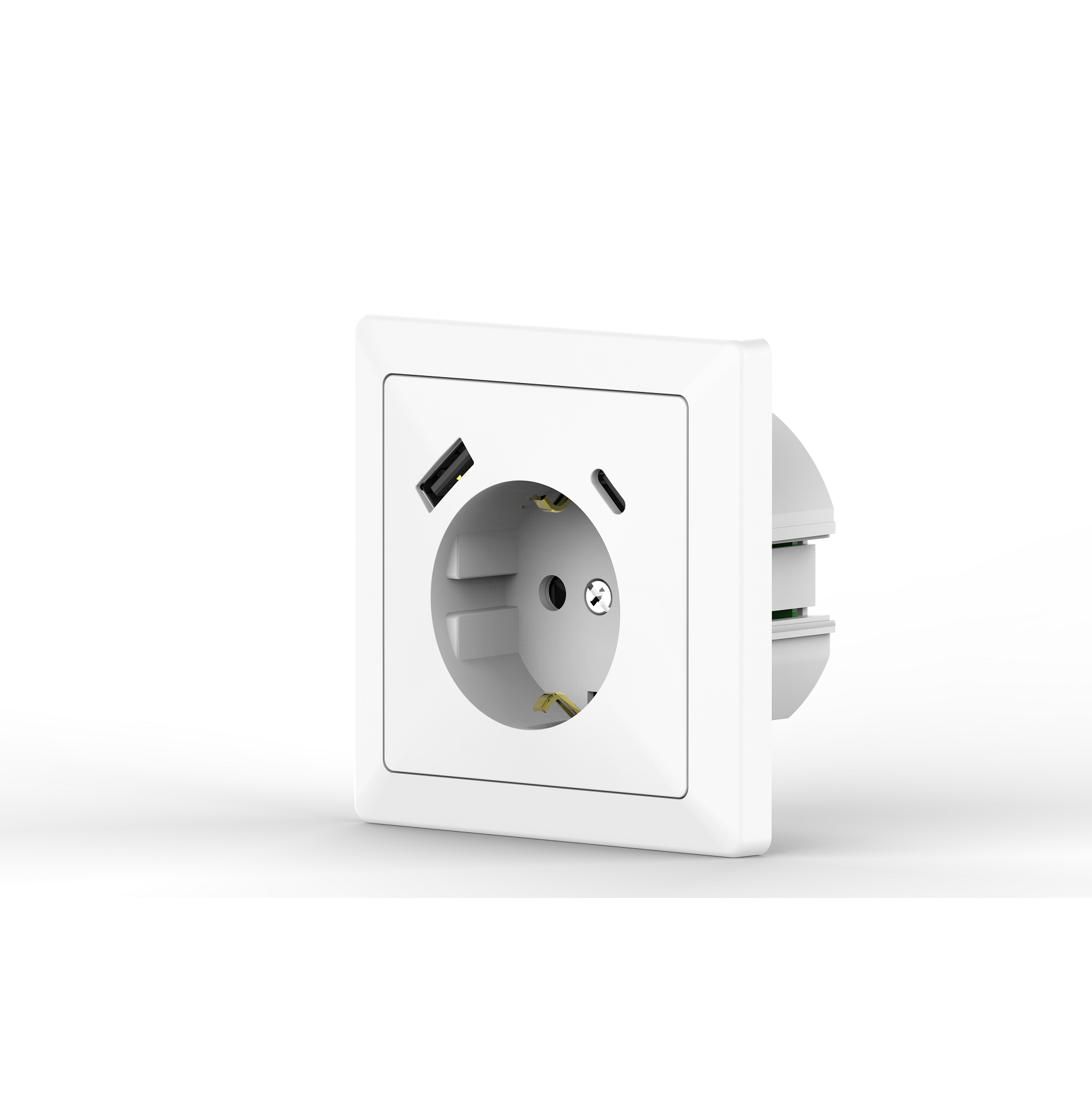 1238L-S100   LUX Schuko socket with USB