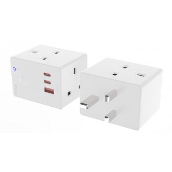 Plug3  3 BS USB A+2C white