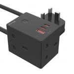 Socket3  with  cable  3 BS +USB A+2C black