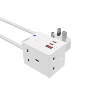 gSocket3 ZigBee with 1.5m cable  3 BS+USB A+2C white