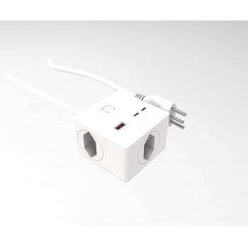 bSocket3 BLE with 1.5m cable 3 BR+USB A+2C white