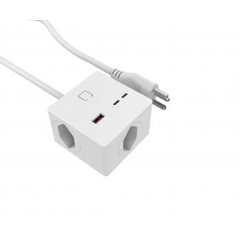 bSocket3 BLE with 1.5m cable 3 CH+USB A+2C white