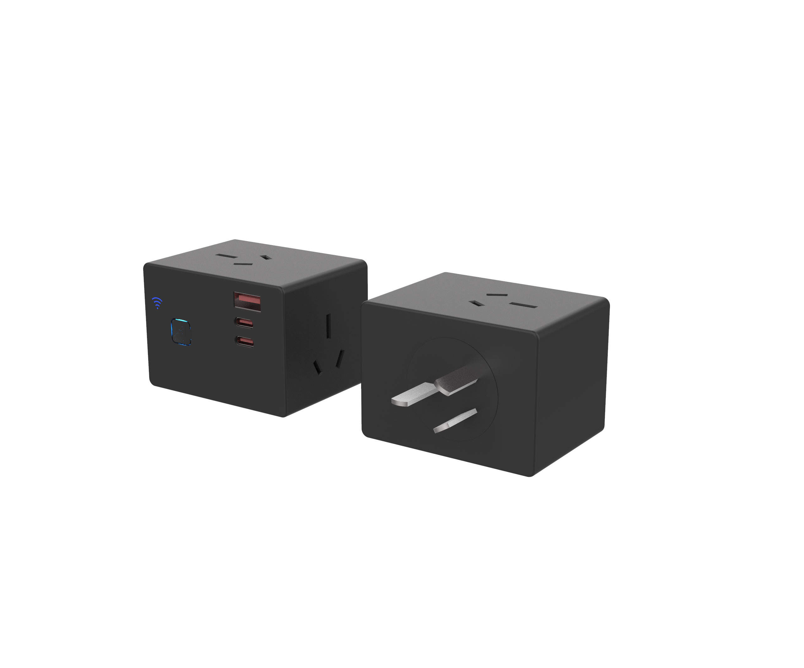 Plug3 3 AU+USB A+2C Black