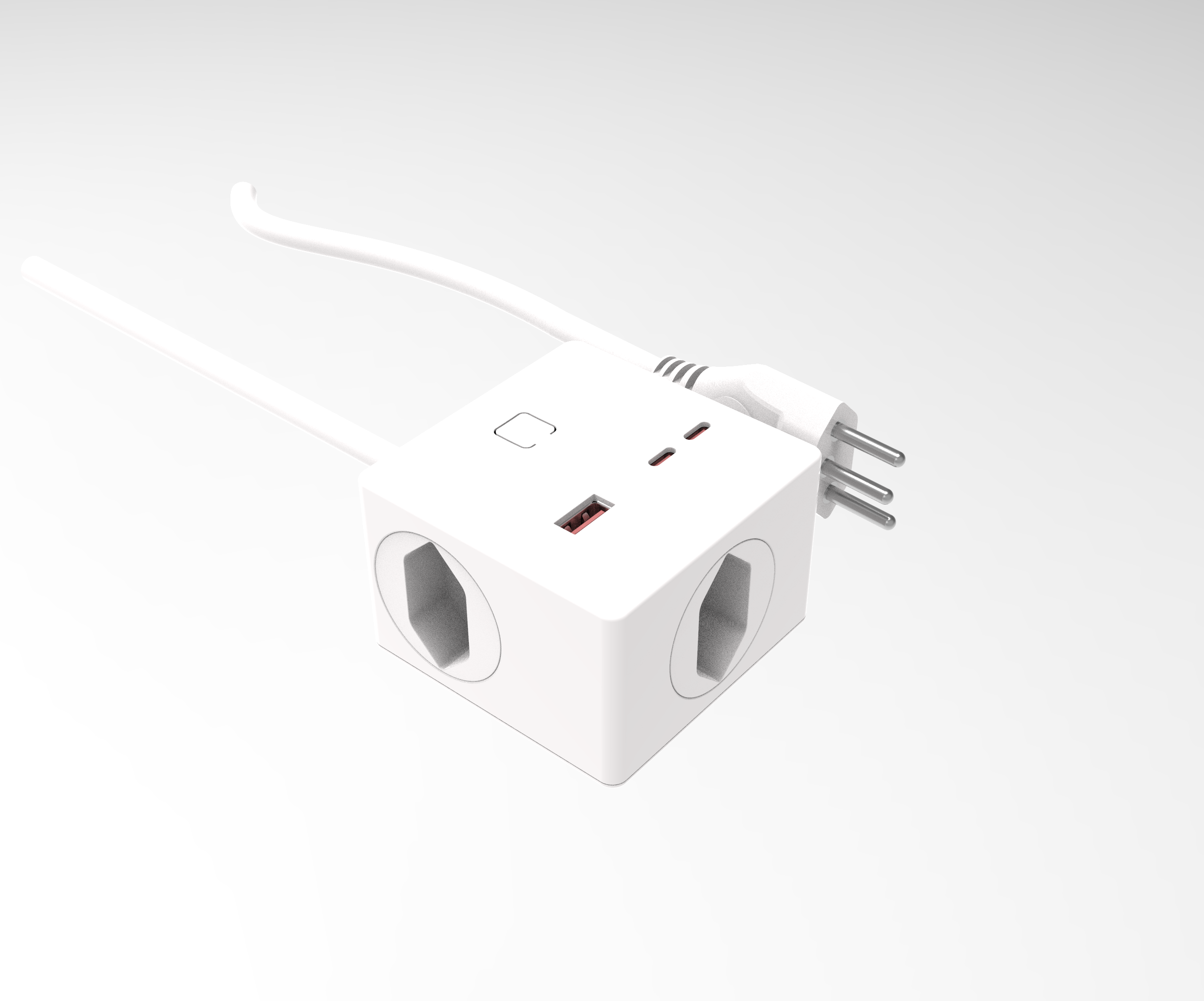 bSocket3 BLE with 1.5m cable 3 BR+USB A+2C white