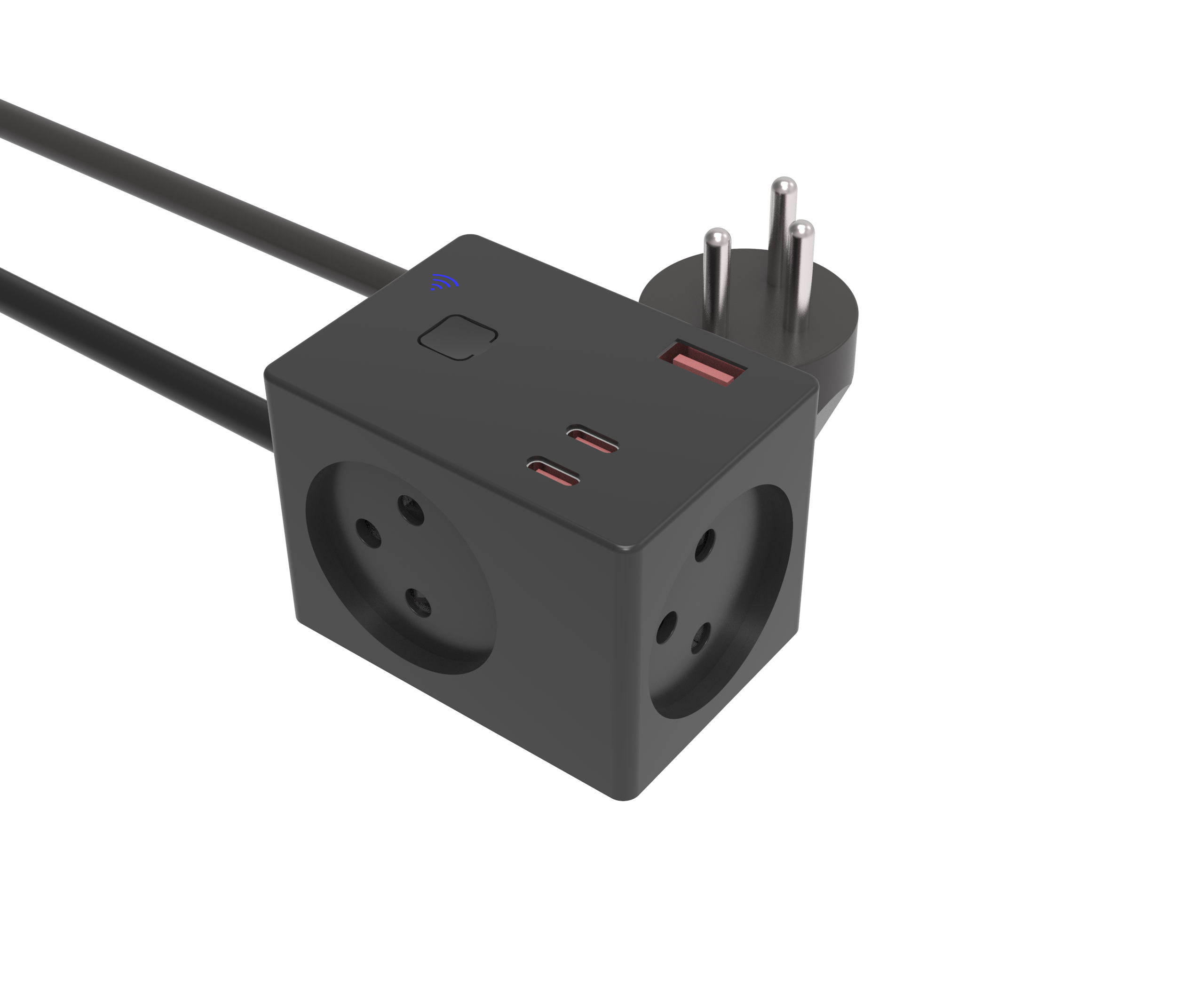 gSocket3 Zigbee with 1.5m cable 3 IL+USB A+2C Black