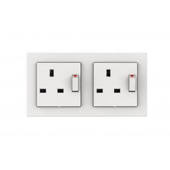 13A DP 2 gang switched socket outlet