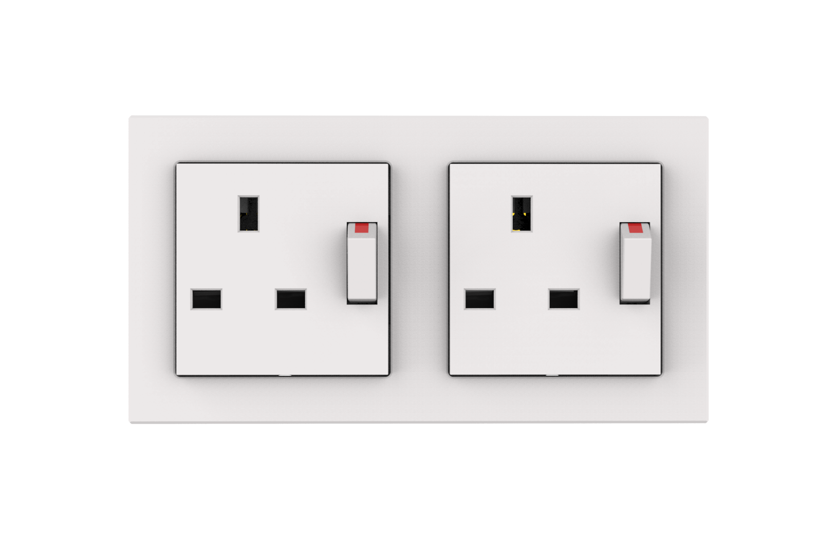 13A DP 2 gang switched socket outlet