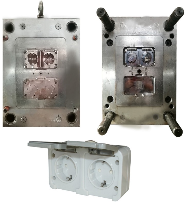 Plastic Injection molding for Double Schuko socket