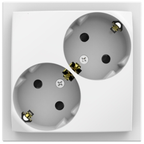 Double Schuko Socket outlets white