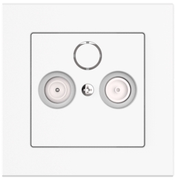 Antenna socket Radio/TV 2 connectors/loop through type with frame