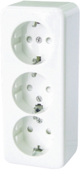 Unique Three-way Schuko Power Socket with Child Protection